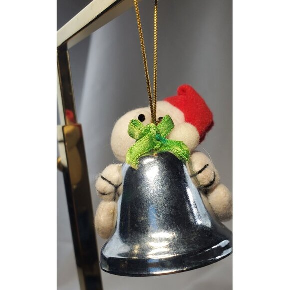 Russ Polar Bear in Santa Hat on Silver Bell Christmas Ornament Holiday Decor - Picture 3 of 8